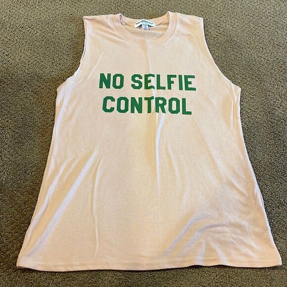 Suburban Riot Women’s ‘No Selfie Control’ Pink Tank Top - Picture 1 of 5